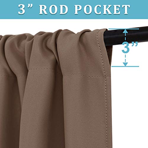 Cafe Blackout Curtains 24 inch Length for RV Camper Kitchen Window (Mocha / 42"W x 24"L (Pack of 2))