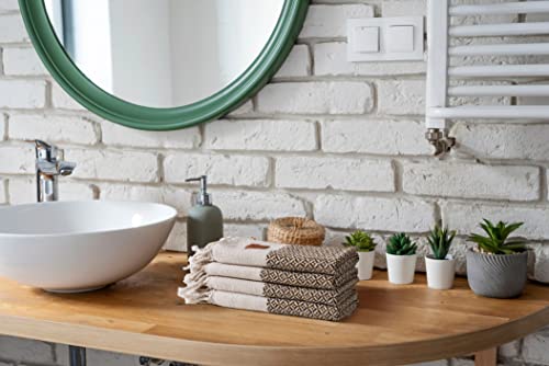 Gold CASE Turkish Hand Towels for Bathroom & Kitchen (Pistachio / 20x40"-Aphrodite)