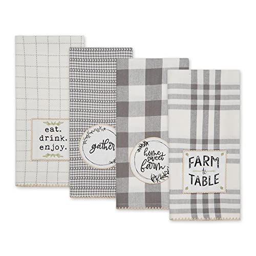 Home Sweet Farmhouse Kitchen Collection (Gray / Dishtowel Set, 18x28")