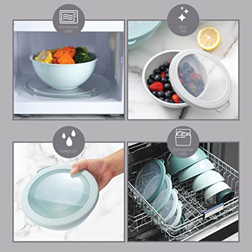 Mixing Bowls with TPR Lids (Teal TPR Lids)