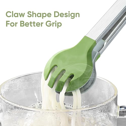 12 Inch Cooking Tongs (Green, 12 Inch)
