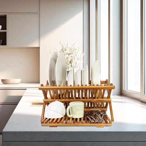 Teak Dish Drying Rack Collapsible (3 Tier-Standard)