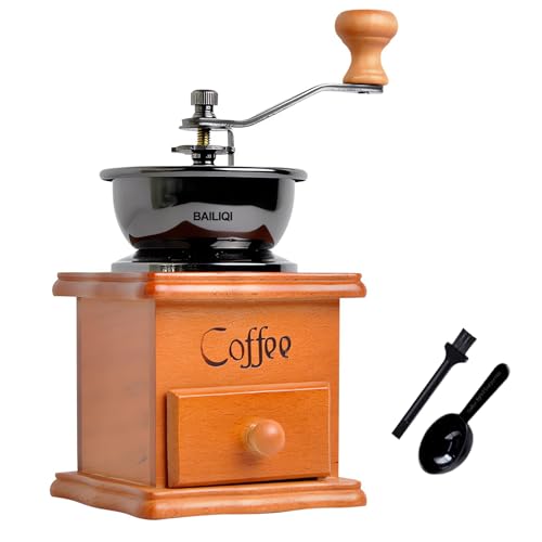 Manual Coffee Grinder Bean Grinders For Home Use Vintage Wooden Coffee Decor Retro Coffee Maker Hand Grinder Coffee Mill (Coffee mini)