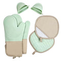 6 Piece Silicone Oven Mitts Set (Light Green)