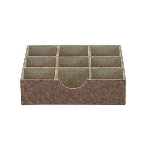 Brown 723 1 Deep 9 Section Drawer Organizer Box for Storage (Latte)