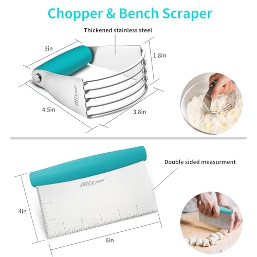 Pastry Blender & Bench Scraper (Turquoise)