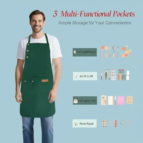 Aprons for Women Men (Green)