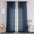 Navy Blue Sheer Curtains 96 Inches Long 2 Panels (Navy Blue / 59"W x 96"L (Pack of 2))