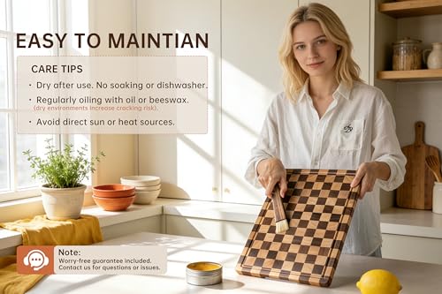 Checkered Cutting Boards for Kitchen (0.8" THICK / 16.5"L x 11.6"W)