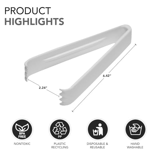 TN 65W Plastic Serving Tong (White / Pack of 144)