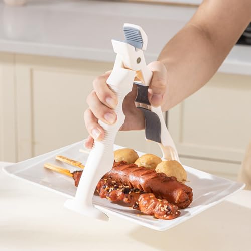 2 Pcs 2-in-1 Silicone Kitchen Clamp with Bottle Opener, Heat Resistant Silicone Tongs, Dual-Head Design for Microwave Air Fryer Steamer, Non-Slip Grip Dish Grabber, Easy Open Jar Lid, Dishwasher Safe (2PCS)