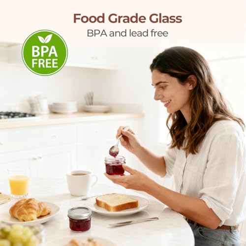 4 oz Mason Jars Bulk Set (4 fl oz x 24 - Regular Mouth)
