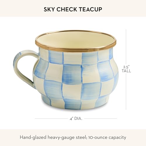 Enamel Teacup (Sky Check)