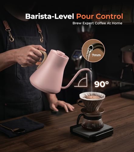 Gooseneck Electric Kettle with Temperature Control (Pink)