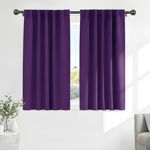 Purple Blackout Curtains for Bedroom 2 Panels Set (Purple / 42"W x 63"L (Pack of 2))