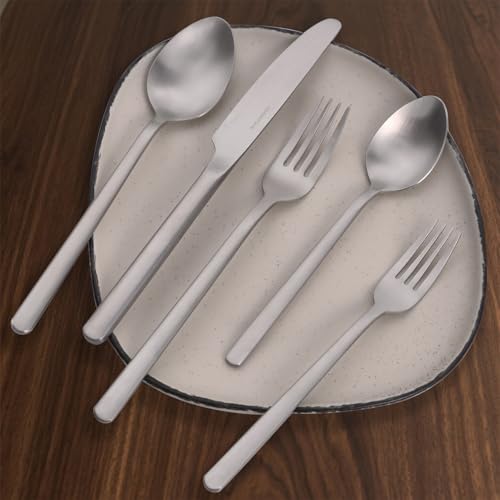 40 Piece Silverware Set (40 Piece / Matte Silver)