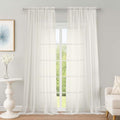 Ivory Sheer Curtains 96 inch Long 2 Panels for Living Room 59" Wide (Ivory / 59"W x 96"L (Pack of 2))