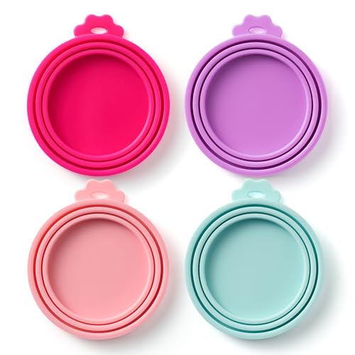 4 Pack Universal Pet Food Can Covers Lids (Blush Breeze / 4 Piece Set)