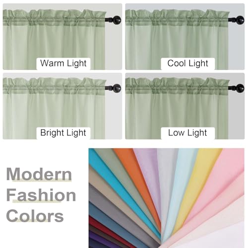 Extra Long Sheer Light Green Curtains for Bedroom Living Room 120 Inches Long 2 Panels Set (Light Green / 42"W x 120"L (Pack of 2))