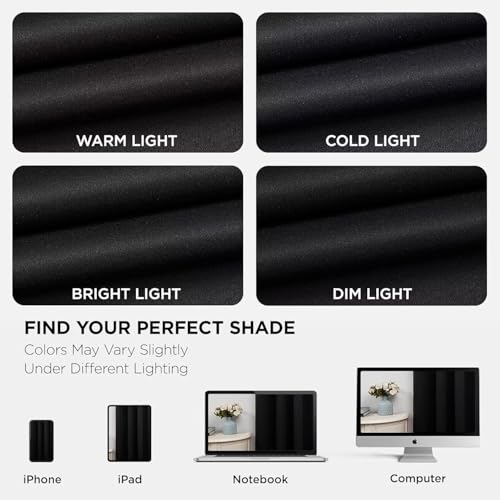 Blackout Curtains 72 Inches Long 2 Panels Set (Black / 37"W x 72"L (Pack of 2))