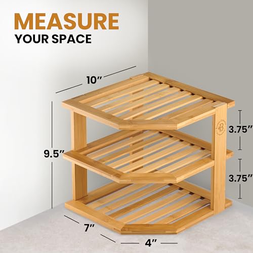3 Tier Corner Shelf (Bamboo)