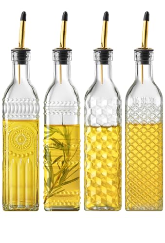 4 Pcs Olive Oil Dispenser Bottle for Kitchen (Square)