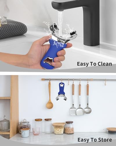 Mason Jar Opener Tool with Soft Touch Handle (Blue)