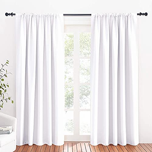 Large Curtains for Bedroom Living Room Dining Room 84 inches Long (Pure White / 70"W x 84"L (Pack of 2))