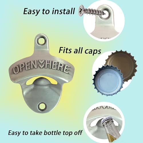 Old Style Wall Mounted Bottle Opener (Antique Silver)