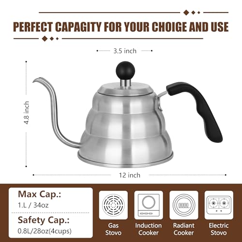 Tea Kettle For Stovetop (Silver / 0.9 Quarts)