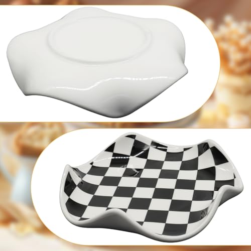 Ceramic Spoon Rest (Black/White)