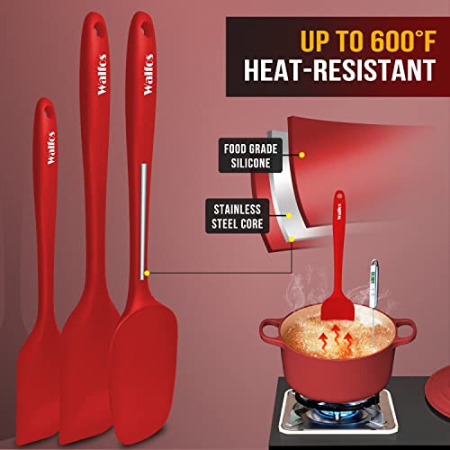 Silicone Spatula Set of 5 (Red / 5 pieces Scraper Spatulas 600°F)