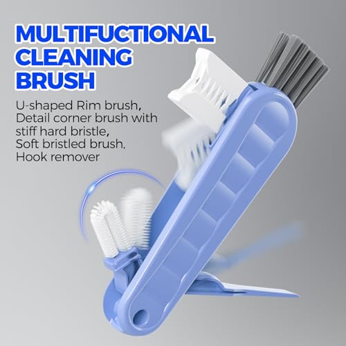 6 Pack 4 in 1 Cup Lid Cleaning Brush 3 Straws Bottle Brush (Blue & Yellow & Red)
