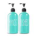 Glass Soap Dispenser Set 2 Pack (Turquoise)