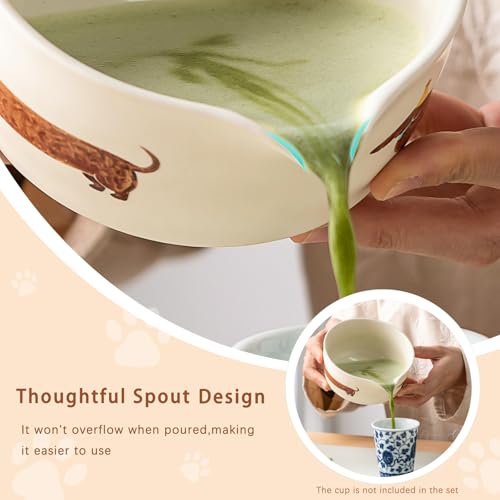 Matcha Set with Dog Pattern (Beige)