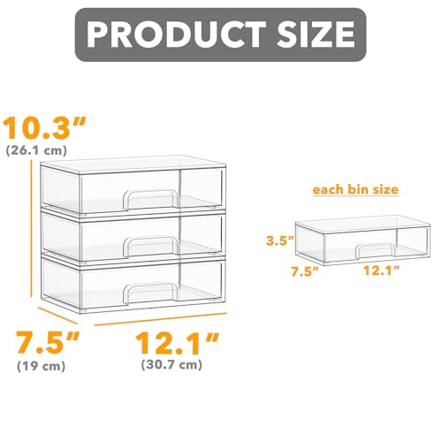 Bottle Storage Organizer Baby (10.3"H, 3 Pack, 3L / Clear)