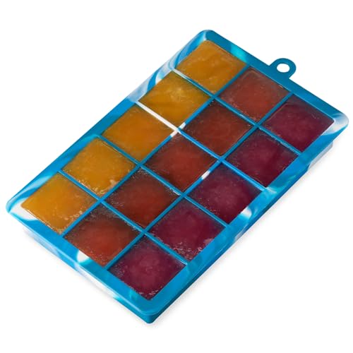 Ice Cube Tray with Lid (Blue Marble / 1.25-inch Cubes)