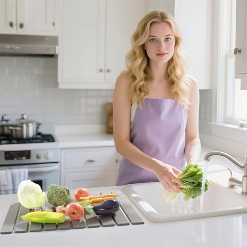 Stone Dish Drying Mat for Kitchen Counter 23.6 x 15.3 In Light Gray (Light Gray / 23.6" x 15.3")