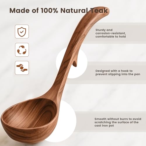 Wooden Ladle for Cooking (9 Inches)