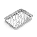 10x8 Inch Small Stainless Steel Baking Sheet with Wire Cooling Rack (10.4x8.1x1)