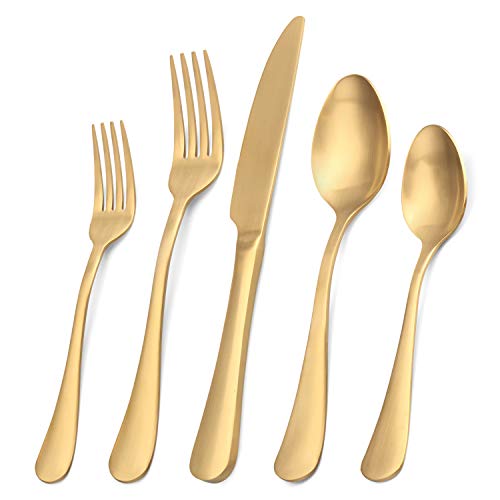 Matte Gold Silverware Set (Gold / 20-Piece)
