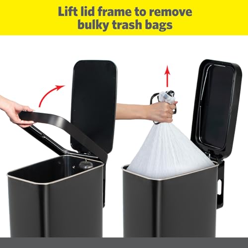 Slim Trash Can with Clorox Odor Protection (Black)