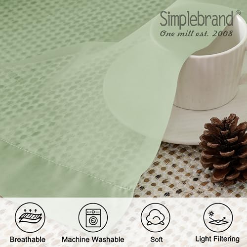 Rod Pocket Top Solid Voile Sheer Curtains for Bedroom (Light Green / 42"W x 54"L (Pack of 2))