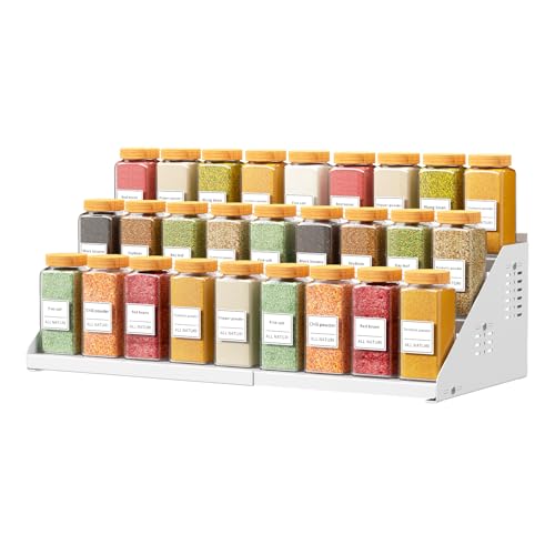 3 Tier Expandable Spice Rack Organizer (White)