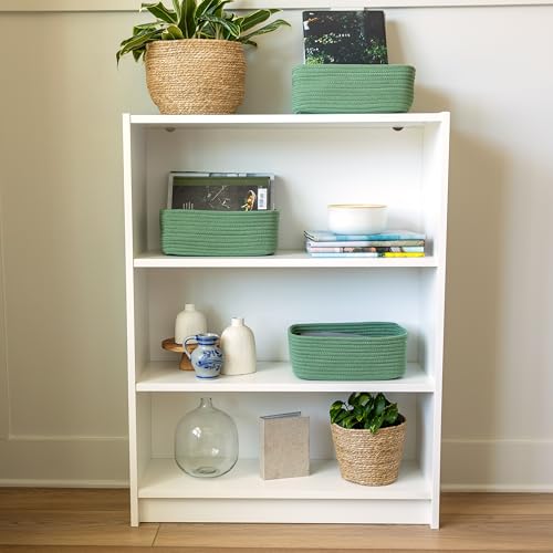 11.8"x8"x4.5” Rectangle Storage Baskets for Shelves 3 Pack (Green / 11.8" x 8" x 4.5")