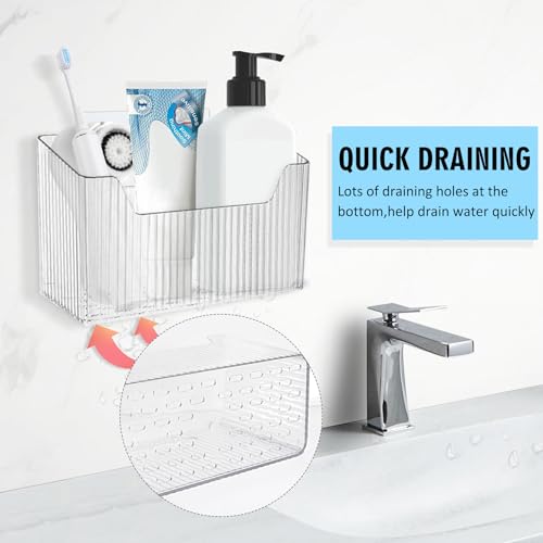 2 Pack Adhesive Cabinet Door Organizer Storage Caddy (Clear)
