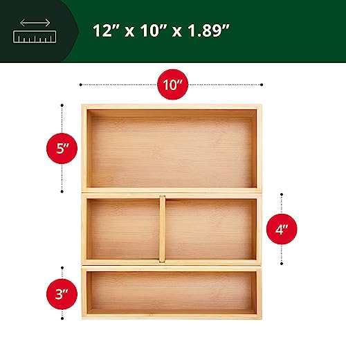 Luxury Bamboo Drawer Organizer Storage Box
