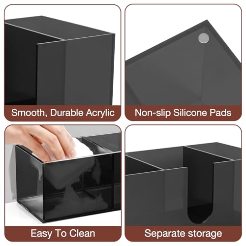 Acrylic Coffee Cup Holder for Countertop Breakroom (Grey / 3 Slots)