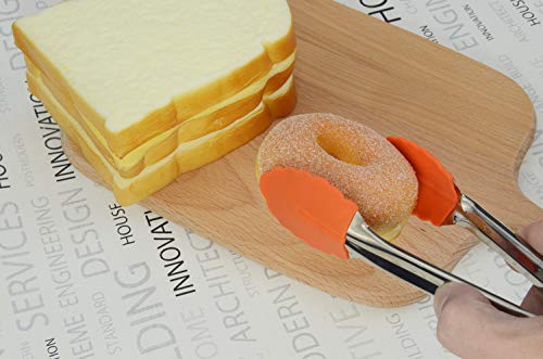 7 Inch Silicone Tipped Kitchen Tongs (7-inch / Orange)