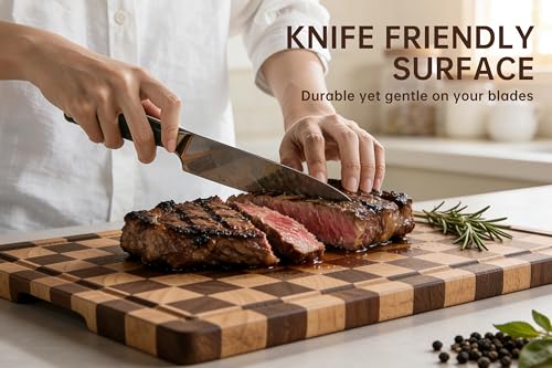 Checkered Cutting Boards for Kitchen (0.8" THICK / 16.5"L x 11.6"W)
